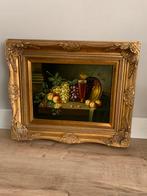 Stilleven met fruit op paneel in gouden lijst, Antiek en Kunst, Ophalen of Verzenden