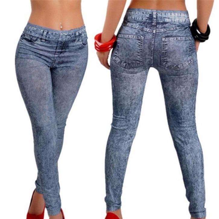 Denim skinny legging (stretch spijkerbroek tregging XS S M), Kleding | Dames, Broeken en Pantalons, Nieuw, Maat 38/40 (M), Blauw