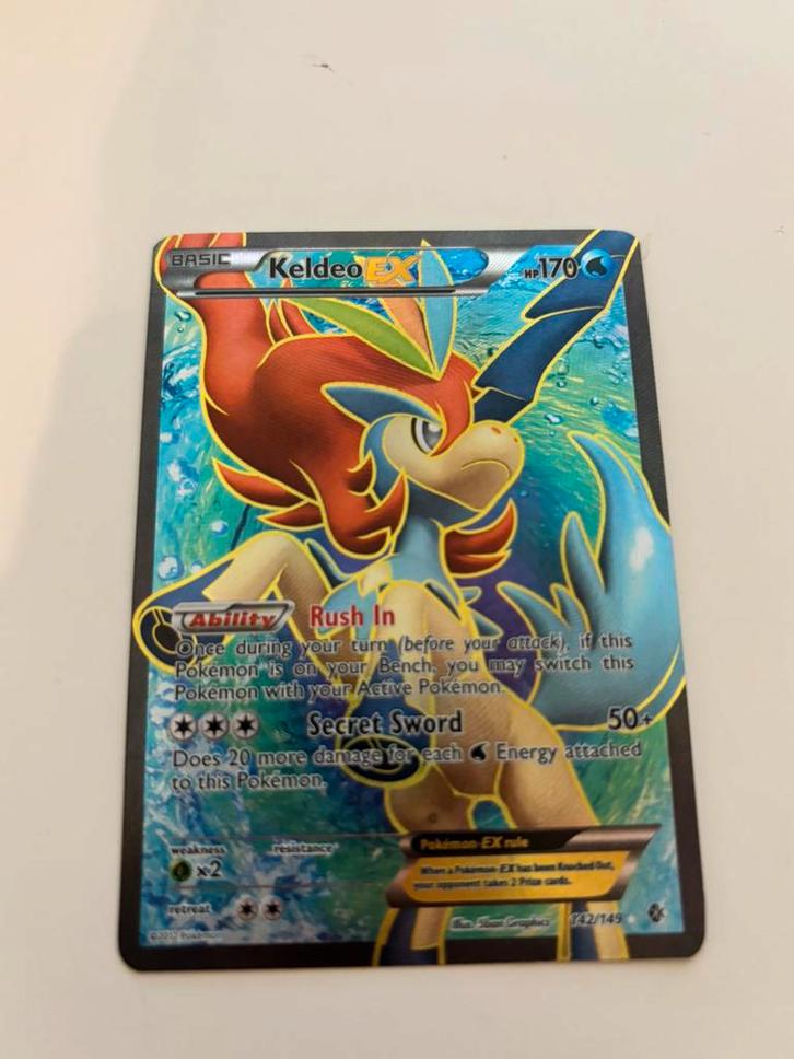 Keldeo EX (BCR 142), Hobby en Vrije tijd, Verzamelkaartspellen | Pokémon, Zo goed als nieuw, Ophalen of Verzenden