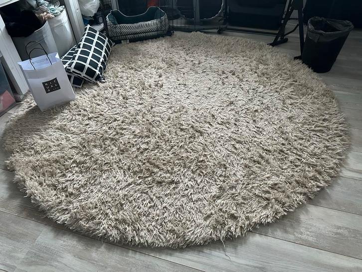 Beige Rond Vloerkleed Sintra - Ø200 cm, Huis en Inrichting, Stoffering | Tapijten en Kleden, Zo goed als nieuw, 200 cm of meer