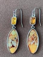 Leuke oorbellen mosterdgeel oranje nieuw, Sieraden, Tassen en Uiterlijk, Oorbellen, Overige materialen, Hangers, Geel, Nieuw