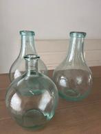 Blauw Glazen Vaasjes Set, Huis en Inrichting, Woonaccessoires | Vazen, Ophalen, Gebruikt, Blauw, Glas