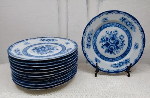 Japans porseleinen gebaksbordje,  Blue Rose, Antiek en Kunst, Antiek | Servies los, Ophalen of Verzenden