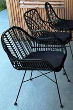6 rotan stoelen zwart, Ophalen, Zo goed als nieuw, Rotan