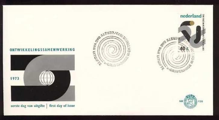Nederland FDC E128 Zonder Adres, Ontw. Samenwerking 1973, Postzegels en Munten, Postzegels | Eerstedagenveloppen, Onbeschreven