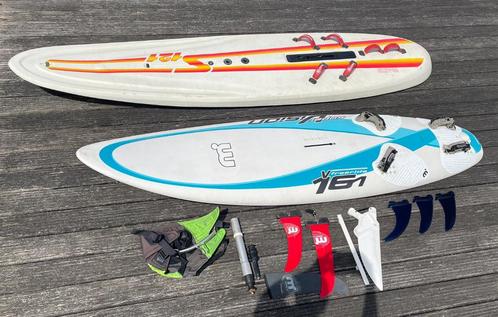 Mistral Vison 161 + 4 zeilen, mast, giek en Klepper S121, Watersport en Boten, Windsurfen, Gebruikt, Complete set, Ophalen