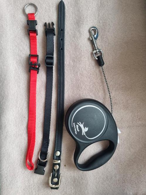 Puppyriem met halsbandjes, Dieren en Toebehoren, Hondenriemen, Zo goed als nieuw, Hondenriem, Ophalen