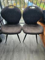 2 Antraciete Eetkamerstoelen, Huis en Inrichting, Stoelen, Ophalen, Twee, Zo goed als nieuw, Modern