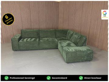 GRATIS LEVERING Velvet Hoekbank Groen 305x230 GEREINIGD beschikbaar voor biedingen