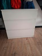 Witte Ladekast met 3 Laden, Huis en Inrichting, Kasten | Ladekasten, Overige materialen, Gebruikt, 3 of 4 laden, Minder dan 100 cm