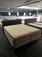 Auping boxspring taupe kleur inc auping kiruna topper, Ophalen, 210 cm, Tweepersoons, Zo goed als nieuw