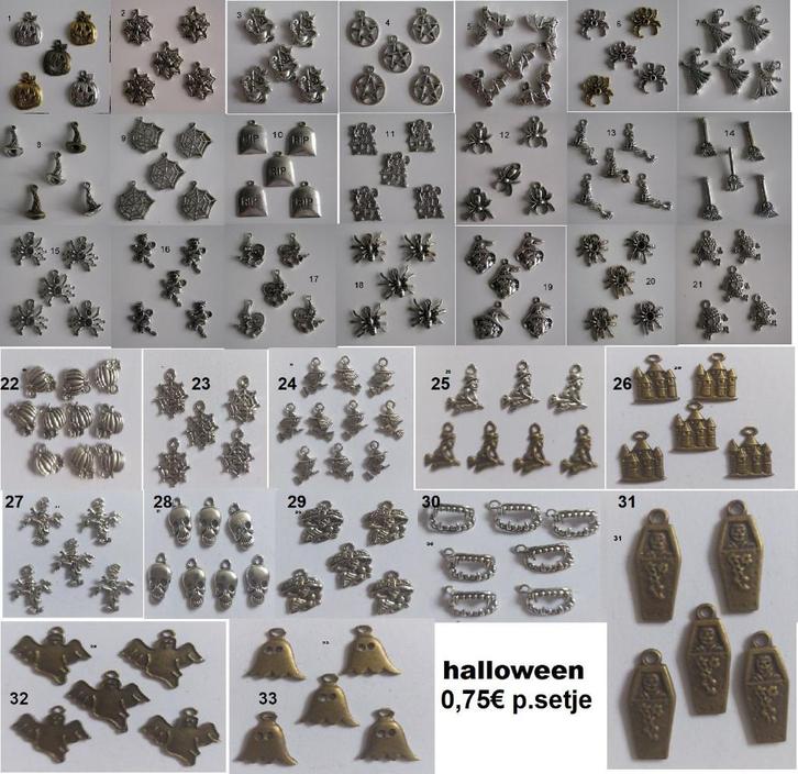 halloween charms 0,75€ p.setje, Hobby en Vrije tijd, Scrapbooking, Nieuw, Versiering of Embellishment, Ophalen of Verzenden