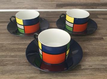 3 vintage  "Taitu" thee- cappuccino kop & schotels beschikbaar voor biedingen