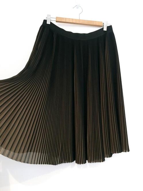 Gestuz – plooirok maat 38 – khaki/zwart, Kleding | Dames, Rokken, Maat 38/40 (M), Zwart, Verzenden