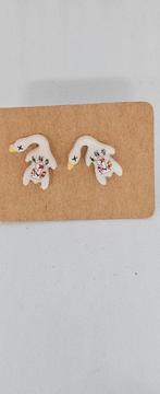 Handgemaakte Resin Gans Oorbellen, Sieraden, Tassen en Uiterlijk, Overige materialen, Wit, Nieuw, Ophalen of Verzenden