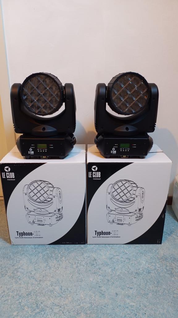 2 x Contest Typhoon multi beam moving heads, Muziek en Instrumenten, Licht en Laser, Zo goed als nieuw, Licht, Geluidgestuurd