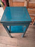 Chinees tafeltje, bijzettafel, blauw, Ophalen, Zo goed als nieuw, Rechthoekig, Hout