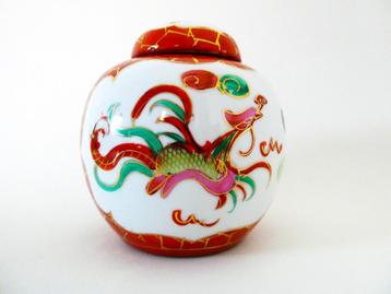 Oude Chinese gemberpot draak phoenix phenix goud decoratie
