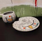 Vintage jaren 50 rooksetje asbak en houder, Verzamelen, Ophalen of Verzenden, Huis en Inrichting