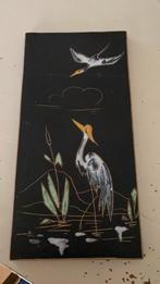 keramische tegel met een decoratie van een reiger 26-13 cm, Ophalen of Verzenden