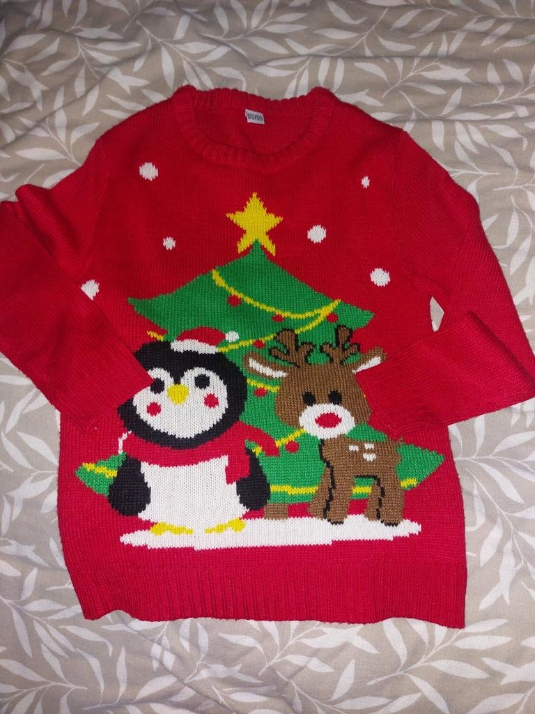 Kersttrui mt 122/128, Kinderen en Baby's, Kinderkleding | Maat 122, Ophalen, Zo goed als nieuw, Jongen of Meisje, Trui of Vest