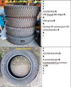 Winterbanden op velg en zomerbanden 215/60R16, Ophalen, 16 inch, Banden en Velgen, Winterbanden