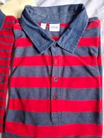 Heren Polo Rood/Blauw Gestreept - Maat L, Maat 52/54 (L), John Baner, Ophalen of Verzenden, Gedragen