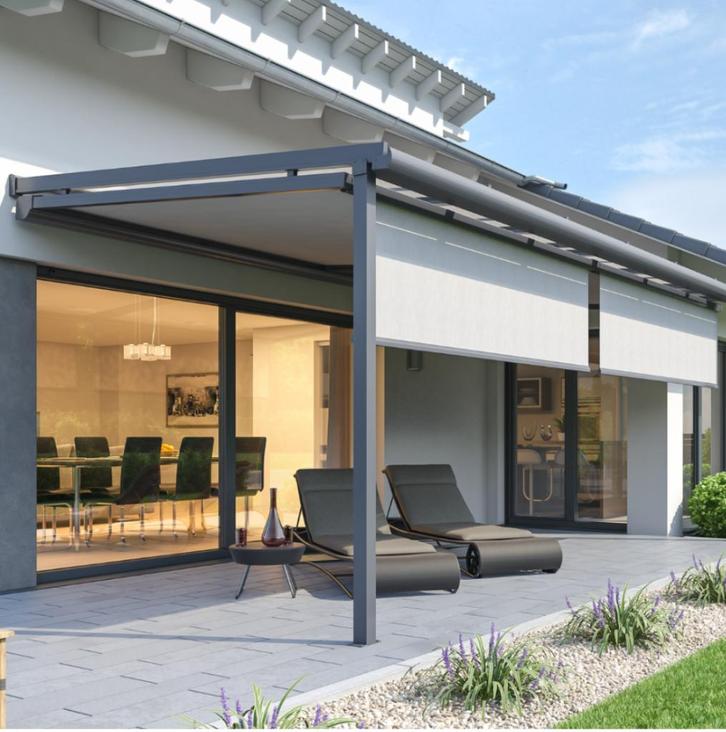 Onder zonwering Varisol T350 + Volant, Tuin en Terras, Zonneschermen, Nieuw, Uitvalscherm, 150 tot 300 cm, 250 cm tot 450 cm, Elektrisch