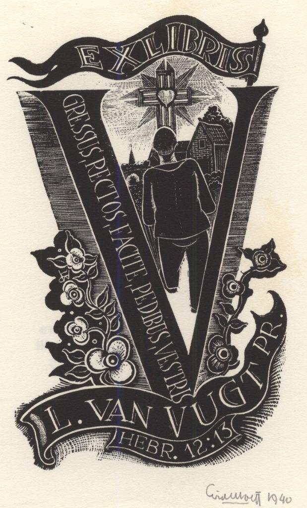0403 Ex Libris Nederland : Cor de Wolff, 1939, Antiek en Kunst, Kunst | Etsen en Gravures, Verzenden