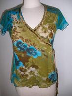 CARBONE t- shirt groen aqua bruin maat 38 - nieuw -, Maat 38/40 (M), Bruin, Nieuw, Ophalen of Verzenden