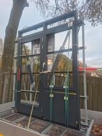 Nieuw hardhouten kozijn met deur en draaikiepraam, Doe-het-zelf en Verbouw, Deurkozijn, Nieuw, Ophalen of Verzenden, 150 tot 225 cm