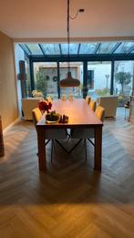 Massief eikenhouten eettafel van 3 meter aangeboden, Ophalen, Gebruikt, Eikenhout, 200 cm of meer