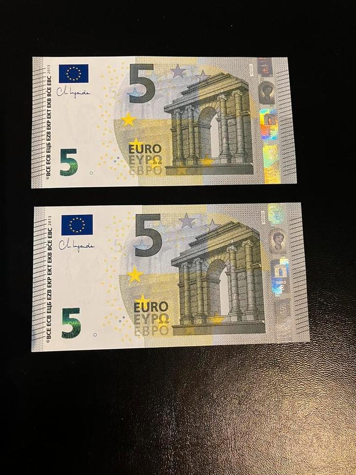 €5,- Lagarde - YA & YB - UNC - dezelfde printcode !!!, Postzegels en Munten, Bankbiljetten | Europa | Eurobiljetten, Setje, Overige landen