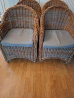 Rotan stoelen - 4 stuks - Gratis op te halen, Ophalen, Gebruikt, Bruin, Riet of Rotan