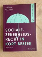 S. Klosse - Socialezekerheidsrecht in kort bestek, Overige wetenschappen, S. Klosse; G. Vonk, Ophalen of Verzenden, Zo goed als nieuw