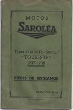 Sarolea 37 et 38 T5 500 cc onderdelenboek pieces rechange, Ophalen of Verzenden, Overige merken
