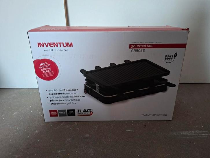 Inventum Gourmetstel GR803B - Nieuw in doos, Witgoed en Apparatuur, Gourmetstellen, Nieuw, 8 personen of meer, Ophalen