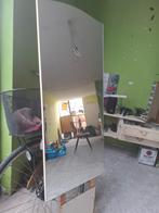 Spiegel met houten standaard, Gebruikt, 100 tot 150 cm, Ophalen of Verzenden, Rechthoekig