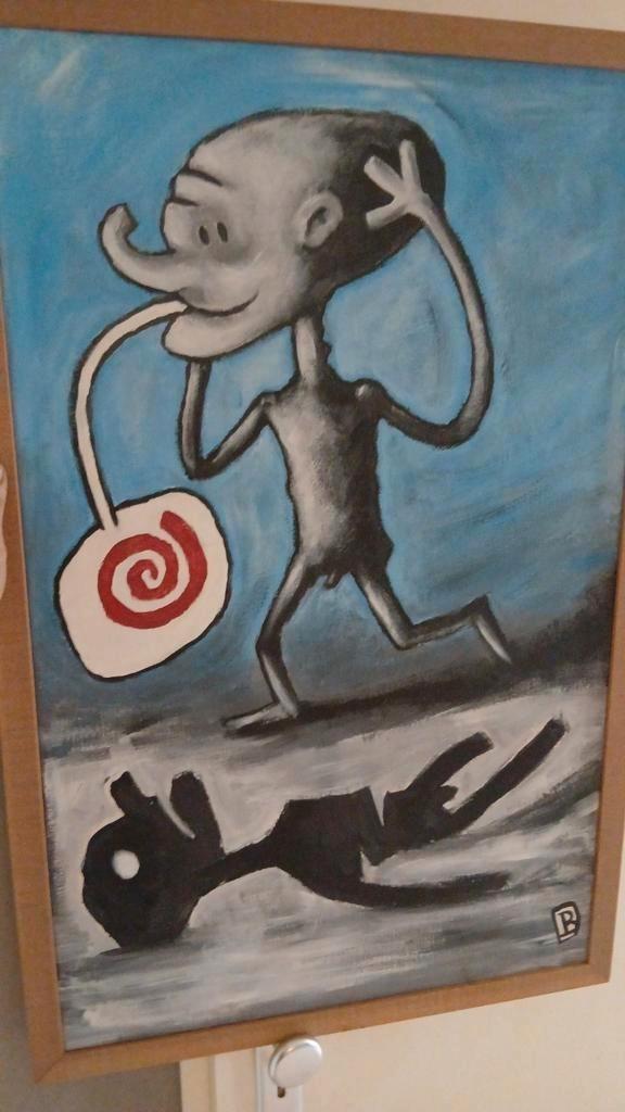 Benno vranken,, striptekenaar en illustrator pzc,, Antiek en Kunst, Kunst | Schilderijen | Modern, Ophalen