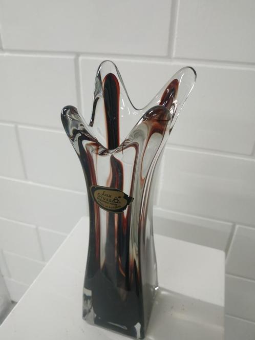 Lux glass vaas Oostenrijk, Huis en Inrichting, Woonaccessoires | Vazen, Zo goed als nieuw, Overige kleuren, Minder dan 50 cm, Glas
