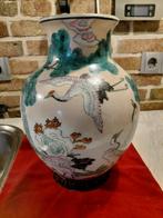 Vintage Vaas met Kraanvogels, Antiek en Kunst, Ophalen