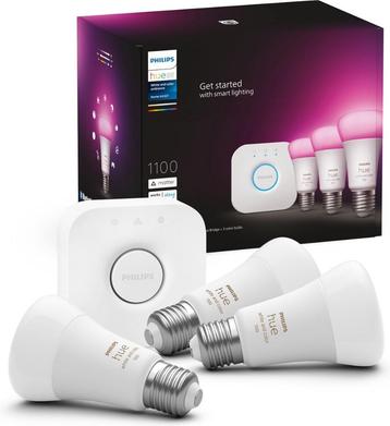 Philips Hue Color 3x E27 & Bridge Starterset 1100 lumen NEW beschikbaar voor biedingen