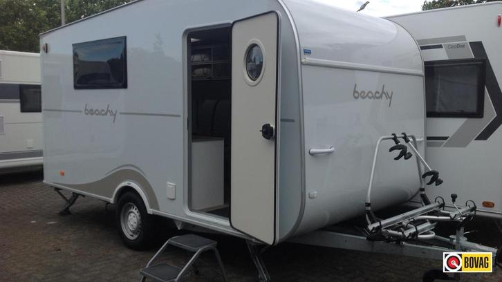 Hobby Beachy 450 vanuit verhuur, Caravans en Kamperen, Caravans, tot en met 4, Overige, Hobby, Overige typen, Fietsenrek, Luifel