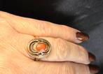 Gouden antieke ring met bloedkoraal. 206/83., Ophalen of Verzenden, Goud, Ring, Met edelsteen