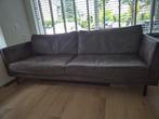 lifestyle bank gerecycled leer donkerbruin/grijs, Huis en Inrichting, Banken | Bankstellen, Ophalen, Gebruikt, Rechte bank, 200 tot 250 cm