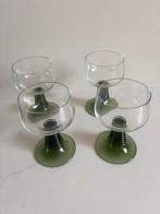 Roemer wijnglazen met groene voet - Set van 4, Huis en Inrichting, Glas of Glazen, Ophalen of Verzenden, Overige stijlen, Glas
