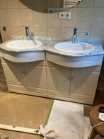 Wastafelkast met dubbele wasbak, Huis en Inrichting, Badkamer | Badkamermeubels, Ophalen, Gebruikt, 100 tot 150 cm, Minder dan 100 cm