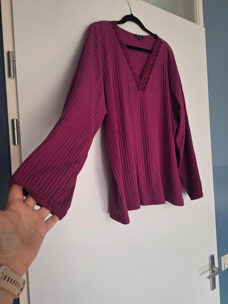 Fuchsia roze top MS Mode mt XXL, Kleding | Dames, Grote Maten, Zo goed als nieuw, Blouse of Tuniek, Roze, Ophalen of Verzenden