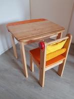 Kinder school klaptafeltje met stoeltje., Kinderen en Baby's, Kinderkamer | Tafels en Stoelen, Gebruikt, Ophalen