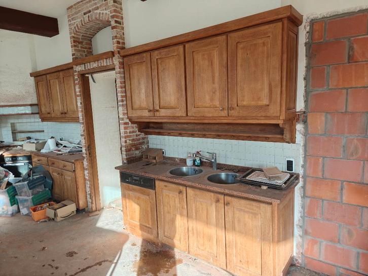 Massief eiken keukendeurtjes - gratis, Huis en Inrichting, Keuken | Keukenelementen, Gebruikt, Minder dan 100 cm, 200 cm of meer